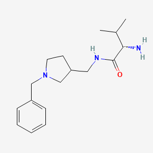 molecular formula C17H27N3O B7920836 (2S)-2-Amino-N-((1-benzylpyrrolidin-3-yl)methyl)-3-methylbutanamide 