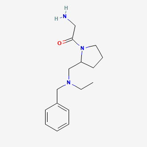 molecular formula C16H25N3O B7921230 2-Amino-1-{2-[(benzyl-ethyl-amino)-methyl]-pyrrolidin-1-yl}-ethanone 