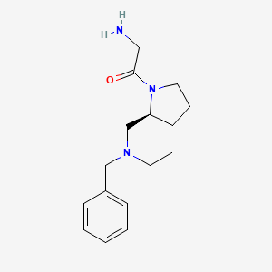 molecular formula C16H25N3O B7921232 2-Amino-1-{(S)-2-[(benzyl-ethyl-amino)-methyl]-pyrrolidin-1-yl}-ethanone 