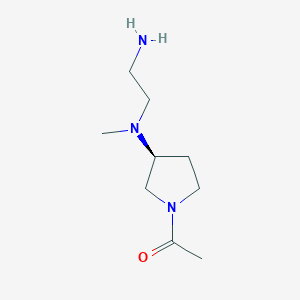 molecular formula C9H19N3O B7921285 1-{(S)-3-[(2-Amino-ethyl)-methyl-amino]-pyrrolidin-1-yl}-ethanone 