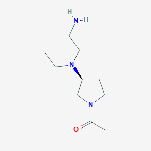 molecular formula C10H21N3O B7921310 1-{(S)-3-[(2-Amino-ethyl)-ethyl-amino]-pyrrolidin-1-yl}-ethanone 