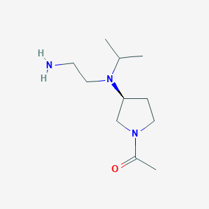 molecular formula C11H23N3O B7921331 1-{(S)-3-[(2-Amino-ethyl)-isopropyl-amino]-pyrrolidin-1-yl}-ethanone 