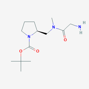 molecular formula C13H25N3O3 B7921361 (S)-2-{[(2-Amino-acetyl)-methyl-amino]-methyl}-pyrrolidine-1-carboxylic acid tert-butyl ester 