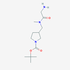 molecular formula C13H25N3O3 B7921368 3-{[(2-Amino-acetyl)-methyl-amino]-methyl}-pyrrolidine-1-carboxylic acid tert-butyl ester 