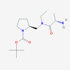 molecular formula C15H29N3O3 B7921420 (S)-2-{[((S)-2-Amino-propionyl)-ethyl-amino]-methyl}-pyrrolidine-1-carboxylic acid tert-butyl ester 