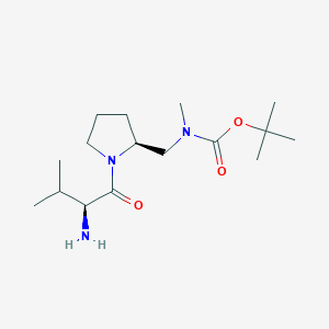 molecular formula C16H31N3O3 B7921423 [(S)-1-((S)-2-Amino-3-methyl-butyryl)-pyrrolidin-2-ylmethyl]-methyl-carbamic acid tert-butyl ester 