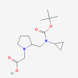 molecular formula C15H26N2O4 B7921444 {2-[(tert-Butoxycarbonyl-cyclopropyl-amino)-methyl]-pyrrolidin-1-yl}-acetic acid 