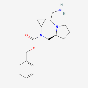 molecular formula C18H27N3O2 B7921461 [(S)-1-(2-Amino-ethyl)-pyrrolidin-2-ylmethyl]-cyclopropyl-carbamic acid benzyl ester 