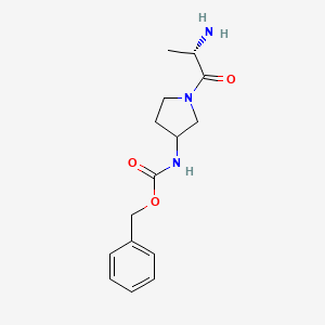 molecular formula C15H21N3O3 B7921524 [1-((S)-2-Amino-propionyl)-pyrrolidin-3-yl]-carbamic acid benzyl ester 