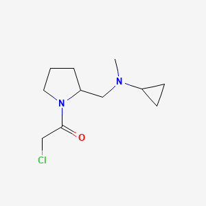 molecular formula C11H19ClN2O B7921887 2-Chloro-1-{2-[(cyclopropyl-methyl-amino)-methyl]-pyrrolidin-1-yl}-ethanone 