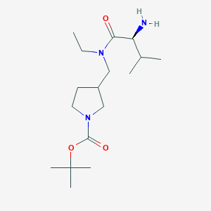 molecular formula C17H33N3O3 B7923111 3-{[((S)-2-Amino-3-methyl-butyryl)-ethyl-amino]-methyl}-pyrrolidine-1-carboxylic acid tert-butyl ester 