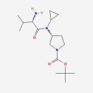 molecular formula C17H31N3O3 B7923151 (R)-3-[((S)-2-Amino-3-methyl-butyryl)-cyclopropyl-amino]-pyrrolidine-1-carboxylic acid tert-butyl ester 