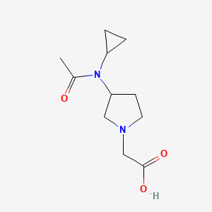 molecular formula C11H18N2O3 B7923280 [3-(Acetyl-cyclopropyl-amino)-pyrrolidin-1-yl]-acetic acid 