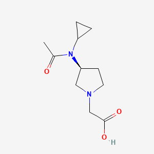 molecular formula C11H18N2O3 B7923282 [(S)-3-(Acetyl-cyclopropyl-amino)-pyrrolidin-1-yl]-acetic acid 