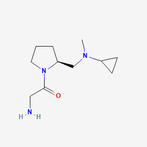 molecular formula C11H21N3O B7923377 2-Amino-1-{(S)-2-[(cyclopropyl-methyl-amino)-methyl]-pyrrolidin-1-yl}-ethanone 