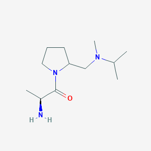 molecular formula C12H25N3O B7923417 (S)-2-Amino-1-{2-[(isopropyl-methyl-amino)-methyl]-pyrrolidin-1-yl}-propan-1-one 