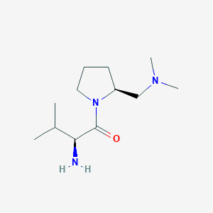 molecular formula C12H25N3O B7923496 (S)-2-Amino-1-((S)-2-((dimethylamino)methyl)pyrrolidin-1-yl)-3-methylbutan-1-one 