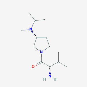 molecular formula C13H27N3O B7923518 (S)-2-Amino-1-((R)-3-(isopropyl(methyl)amino)pyrrolidin-1-yl)-3-methylbutan-1-one 