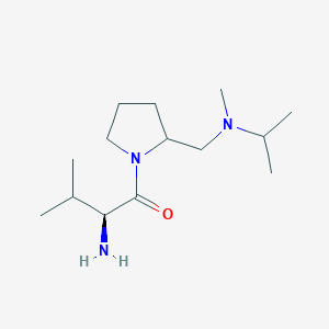 molecular formula C14H29N3O B7923528 (S)-2-Amino-1-{2-[(isopropyl-methyl-amino)-methyl]-pyrrolidin-1-yl}-3-methyl-butan-1-one 