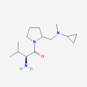 molecular formula C14H27N3O B7923567 (S)-2-Amino-1-{2-[(cyclopropyl-methyl-amino)-methyl]-pyrrolidin-1-yl}-3-methyl-butan-1-one 