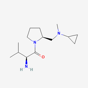 molecular formula C14H27N3O B7923571 (S)-2-Amino-1-{(S)-2-[(cyclopropyl-methyl-amino)-methyl]-pyrrolidin-1-yl}-3-methyl-butan-1-one 