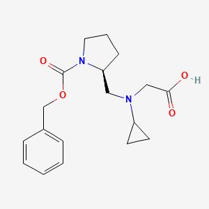molecular formula C18H24N2O4 B7923634 (S)-2-[(Carboxymethyl-cyclopropyl-amino)-methyl]-pyrrolidine-1-carboxylic acid benzyl ester 