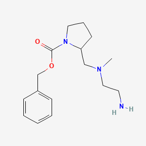 molecular formula C16H25N3O2 B7923657 2-{[(2-Amino-ethyl)-methyl-amino]-methyl}-pyrrolidine-1-carboxylic acid benzyl ester 