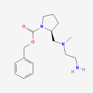 molecular formula C16H25N3O2 B7923665 (S)-2-{[(2-Amino-ethyl)-methyl-amino]-methyl}-pyrrolidine-1-carboxylic acid benzyl ester 