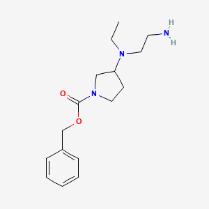 molecular formula C16H25N3O2 B7923674 3-[(2-Amino-ethyl)-ethyl-amino]-pyrrolidine-1-carboxylic acid benzyl ester 