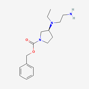 molecular formula C16H25N3O2 B7923678 (S)-3-[(2-Amino-ethyl)-ethyl-amino]-pyrrolidine-1-carboxylic acid benzyl ester 