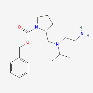 molecular formula C18H29N3O2 B7923693 2-{[(2-Amino-ethyl)-isopropyl-amino]-methyl}-pyrrolidine-1-carboxylic acid benzyl ester 