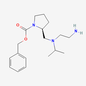 molecular formula C18H29N3O2 B7923697 (S)-2-{[(2-Amino-ethyl)-isopropyl-amino]-methyl}-pyrrolidine-1-carboxylic acid benzyl ester 