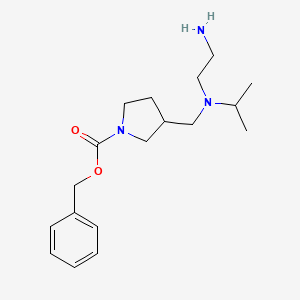 molecular formula C18H29N3O2 B7923702 3-{[(2-Amino-ethyl)-isopropyl-amino]-methyl}-pyrrolidine-1-carboxylic acid benzyl ester 