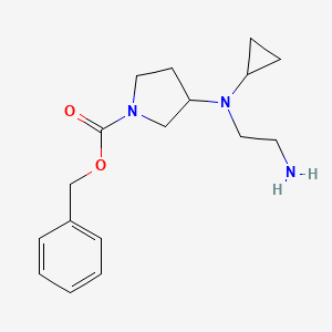molecular formula C17H25N3O2 B7923708 3-[(2-Amino-ethyl)-cyclopropyl-amino]-pyrrolidine-1-carboxylic acid benzyl ester 