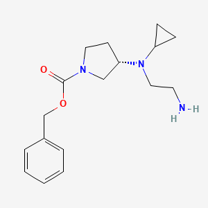molecular formula C17H25N3O2 B7923713 (S)-3-[(2-Amino-ethyl)-cyclopropyl-amino]-pyrrolidine-1-carboxylic acid benzyl ester 