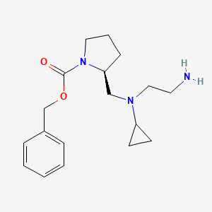 molecular formula C18H27N3O2 B7923720 (S)-2-{[(2-Amino-ethyl)-cyclopropyl-amino]-methyl}-pyrrolidine-1-carboxylic acid benzyl ester 