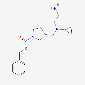 molecular formula C18H27N3O2 B7923725 3-{[(2-Amino-ethyl)-cyclopropyl-amino]-methyl}-pyrrolidine-1-carboxylic acid benzyl ester 