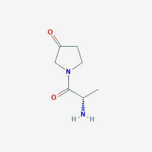 molecular formula C7H12N2O2 B7923729 1-((S)-2-Amino-propionyl)-pyrrolidin-3-one 