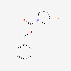 molecular formula C12H14BrNO2 B7923767 (S)-Benzyl 3-bromopyrrolidine-1-carboxylate 