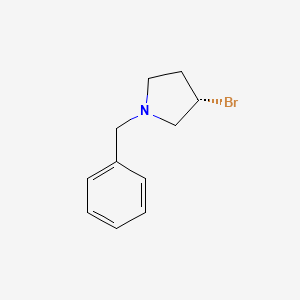 molecular formula C11H14BrN B7923800 (S)-1-苄基-3-溴吡咯烷 