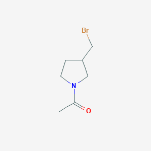 molecular formula C7H12BrNO B7923841 1-(3-Bromomethyl-pyrrolidin-1-yl)-ethanone 