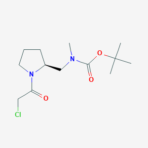 molecular formula C13H23ClN2O3 B7923884 [(S)-1-(2-Chloro-acetyl)-pyrrolidin-2-ylmethyl]-methyl-carbamic acid tert-butyl ester 