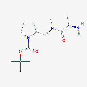 molecular formula C14H27N3O3 B7923907 2-{[((S)-2-Amino-propionyl)-methyl-amino]-methyl}-pyrrolidine-1-carboxylic acid tert-butyl ester 