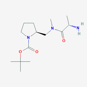 molecular formula C14H27N3O3 B7923921 (S)-2-{[((S)-2-Amino-propionyl)-methyl-amino]-methyl}-pyrrolidine-1-carboxylic acid tert-butyl ester 