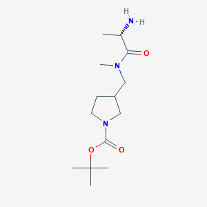 molecular formula C14H27N3O3 B7923924 3-{[((S)-2-Amino-propionyl)-methyl-amino]-methyl}-pyrrolidine-1-carboxylic acid tert-butyl ester 