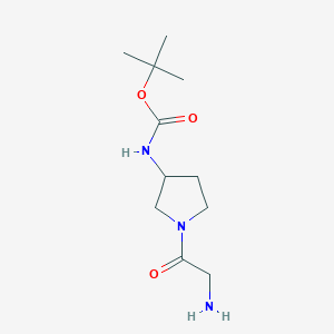 molecular formula C11H21N3O3 B7923931 [1-(2-Amino-acetyl)-pyrrolidin-3-yl]-carbamic acid tert-butyl ester 