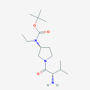 molecular formula C16H31N3O3 B7923956 [(R)-1-((S)-2-Amino-3-methyl-butyryl)-pyrrolidin-3-yl]-ethyl-carbamic acid tert-butyl ester 