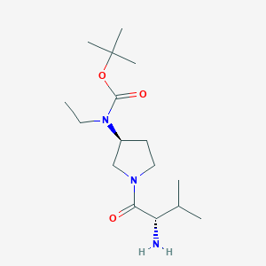 molecular formula C16H31N3O3 B7923963 [(S)-1-((S)-2-Amino-3-methyl-butyryl)-pyrrolidin-3-yl]-ethyl-carbamic acid tert-butyl ester 