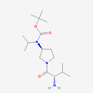 molecular formula C17H33N3O3 B7923993 [(S)-1-((S)-2-Amino-3-methyl-butyryl)-pyrrolidin-3-yl]-isopropyl-carbamic acid tert-butyl ester 