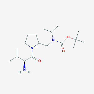 molecular formula C18H35N3O3 B7924001 [1-((S)-2-Amino-3-methyl-butyryl)-pyrrolidin-2-ylmethyl]-isopropyl-carbamic acid tert-butyl ester 